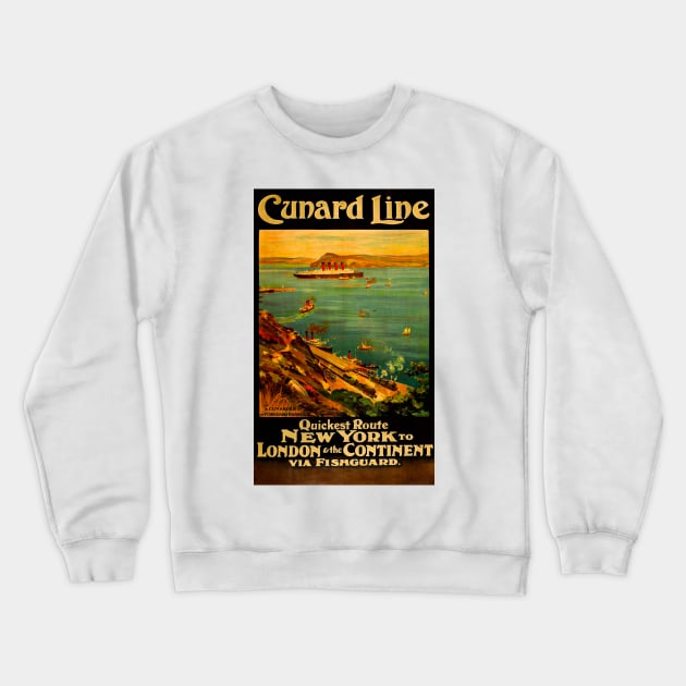 Vintage Travel - Fishguard Crewneck Sweatshirt by Culturio